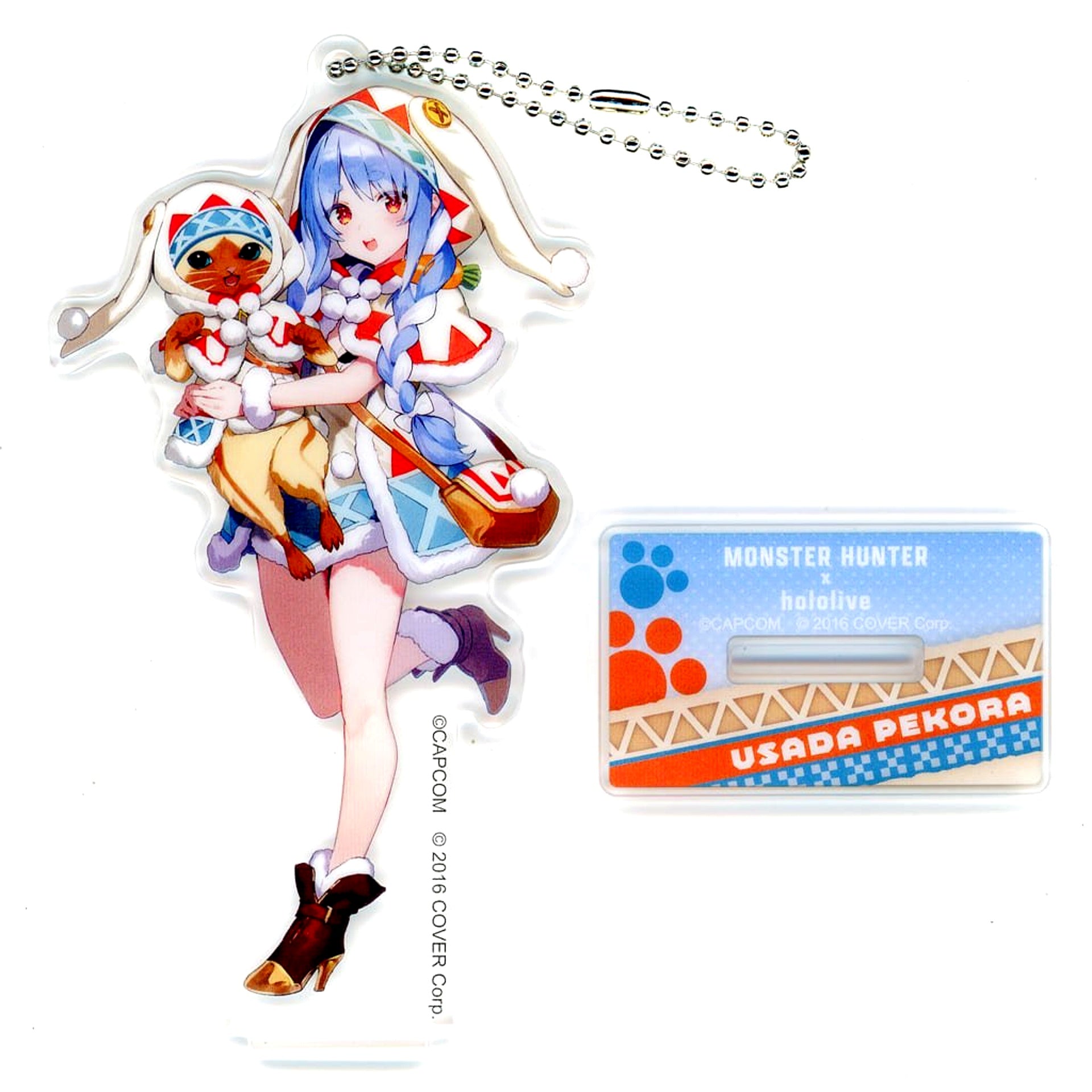 hololive Usada Pekora and Uruku Armor Palico Acrylic Stand Keychain hololive x Monster Hunter Hololive to Otomo 1st 3rd Gen Capcom Amusement Facility Limited [USED]