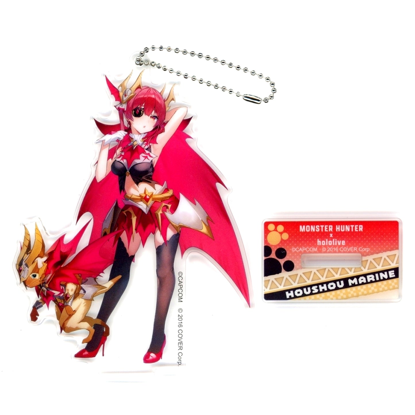Houshou Marine & Malzeno Palico Hololive x Monster Hunter Acrylic Stand Keychain 3rd Gen Capcom Ltd [USED]