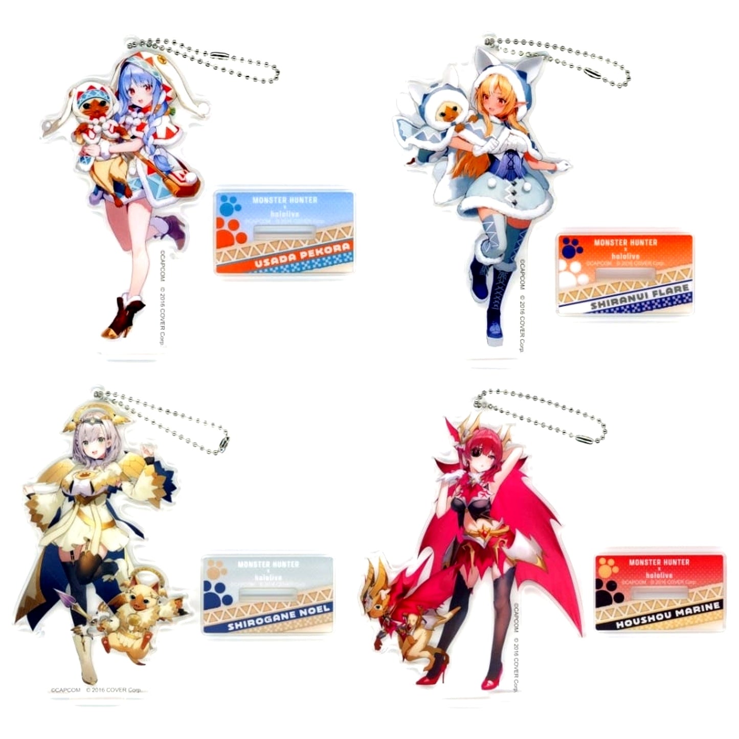 Virtual YouTuber hololive x Monster Hunter hololive and Palico 1st Wave 3rd Generation Acrylic Stand Keychain Complete Set of 4 Types Capcom Directly Operated Amusement Facility Limited [USED]