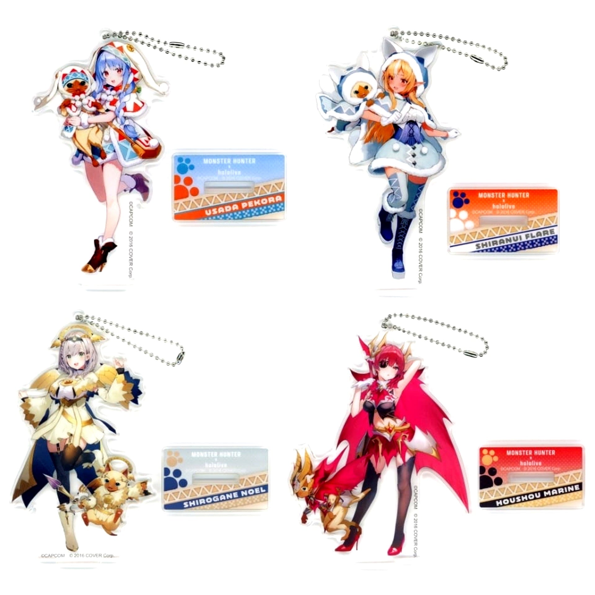 Virtual YouTuber hololive x Monster Hunter hololive and Palico 1st Wave 3rd Generation Acrylic Stand Keychain Complete Set of 4 Types Capcom Directly Operated Amusement Facility Limited [USED]