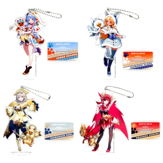 Virtual YouTuber hololive x Monster Hunter hololive and Palico 1st Wave 3rd Generation Acrylic Stand Keychain Complete Set of 4 Types Capcom Directly Operated Amusement Facility Limited [USED]