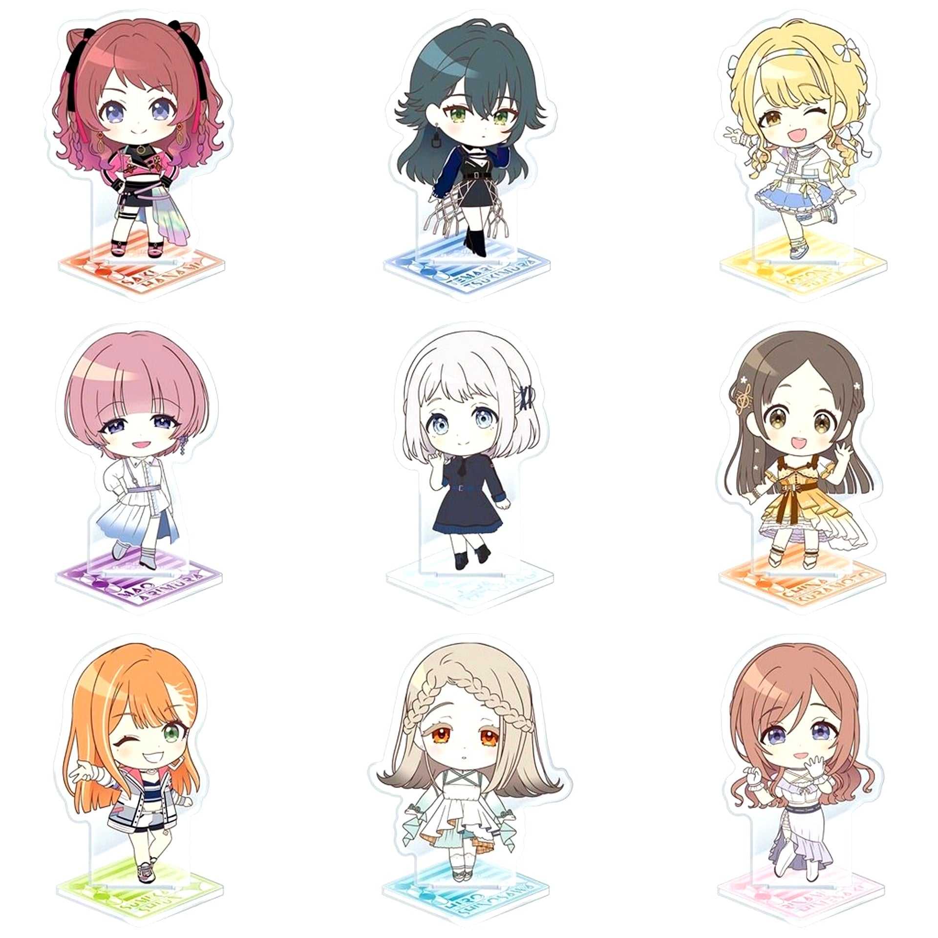 Set of 9 Gakuen Idolmaster Acrylic Stand [USED]