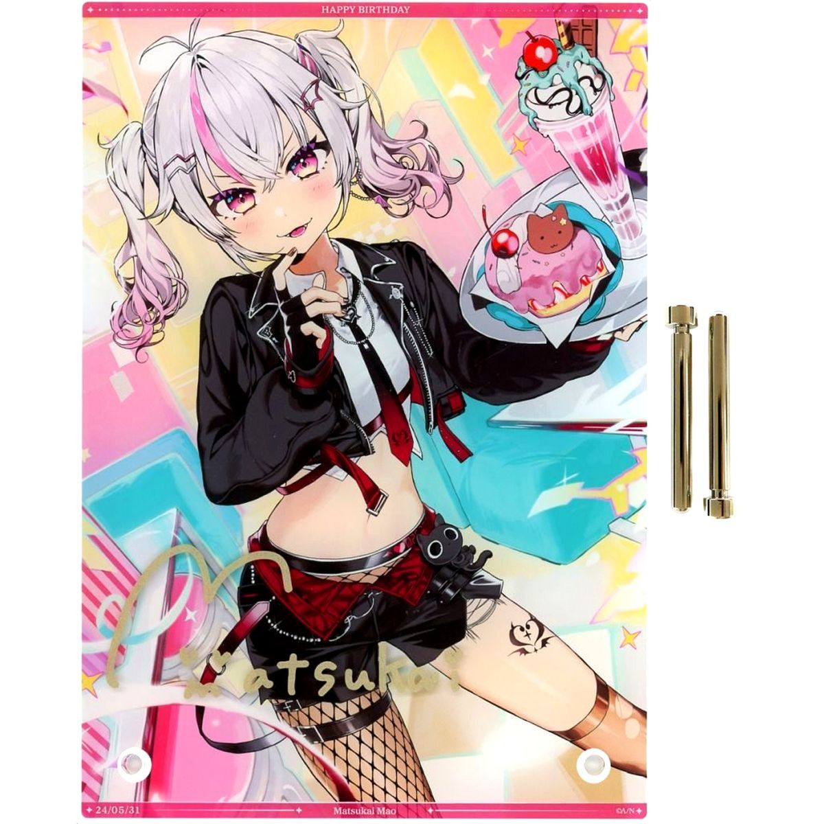 Matsukai Mao Virtual YouTuber Nijisanji A5 Acrylic Panel Reproduction Autograph Birthday 2024 Only Sold Separately [USED]