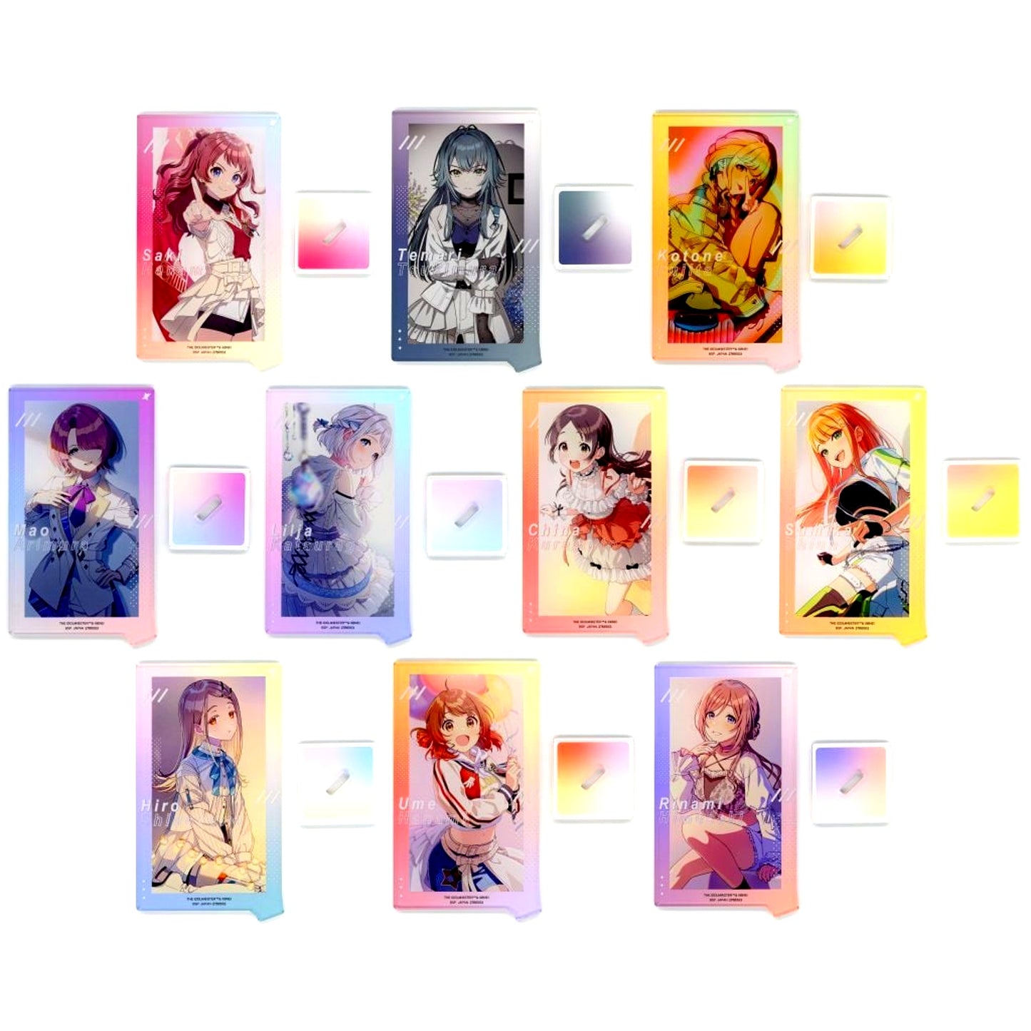 Set of 10 Gakuen Idolmaster Art Acrylic Plate with Stand vol.1 [USED]