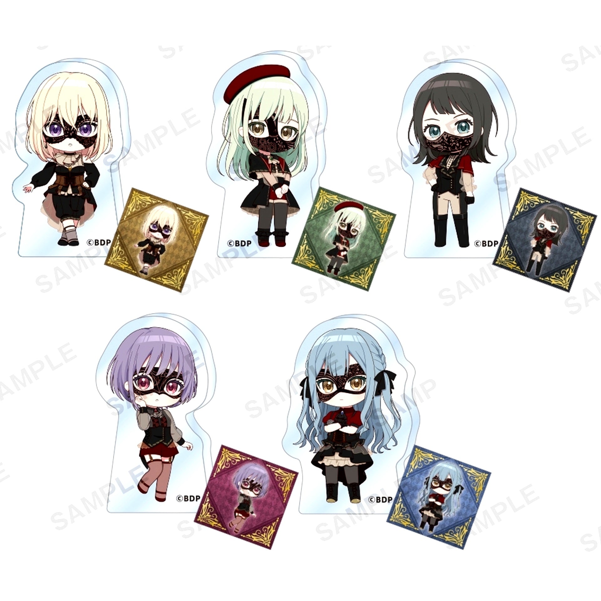 Set of 5 BanG Dream! Ave Mujica Thick Acrylic Stand BOX Ver. [USED]