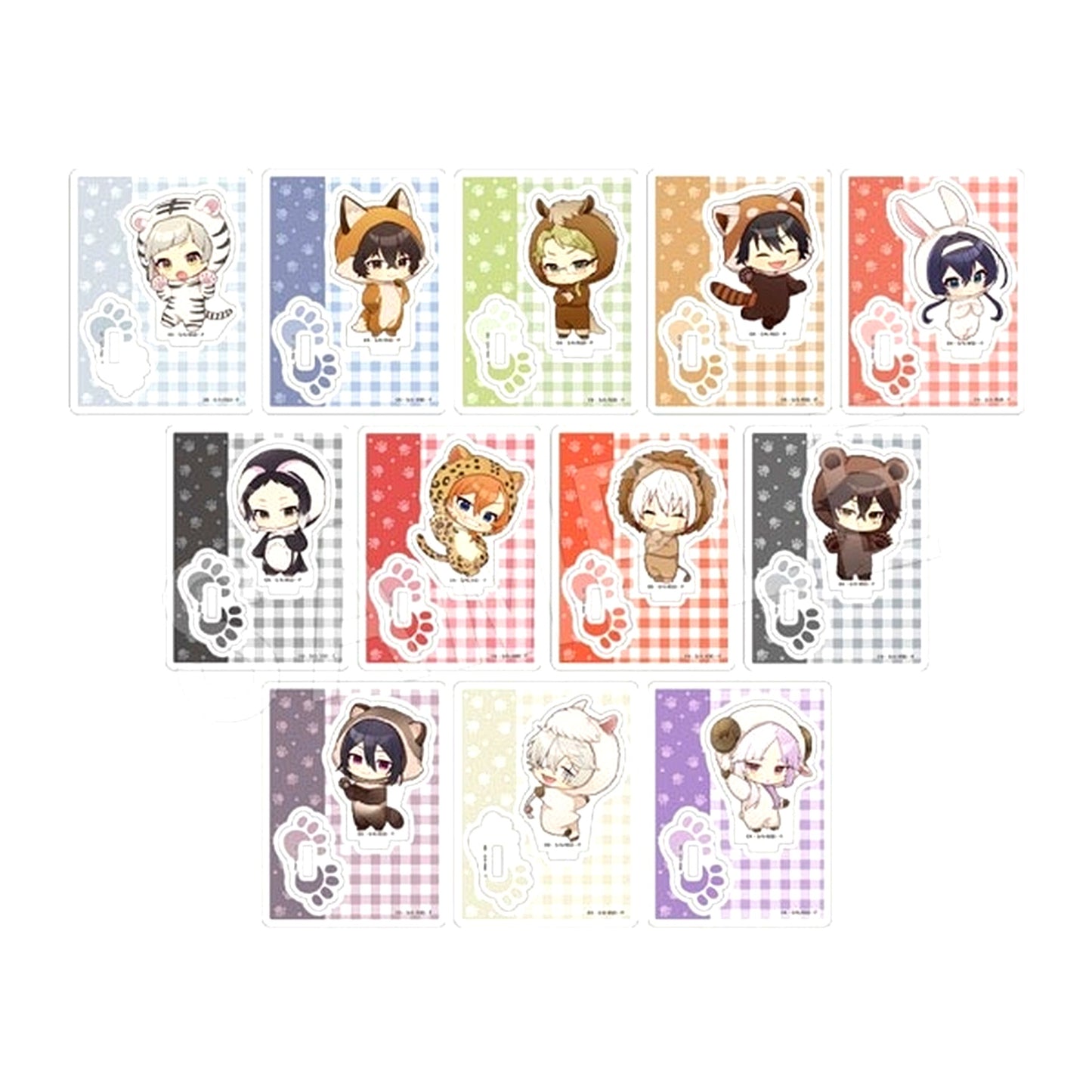 Set of 12 Bungo Stray Dogs x Tobu Zoo Trading Acrylic Stand Tobu Zoo Ver. [USED]