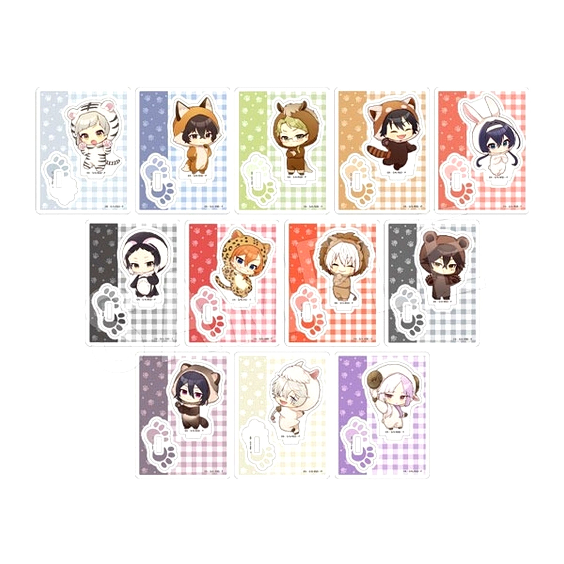 Set of 12 Bungo Stray Dogs x Tobu Zoo Trading Acrylic Stand Tobu Zoo Ver. [USED]
