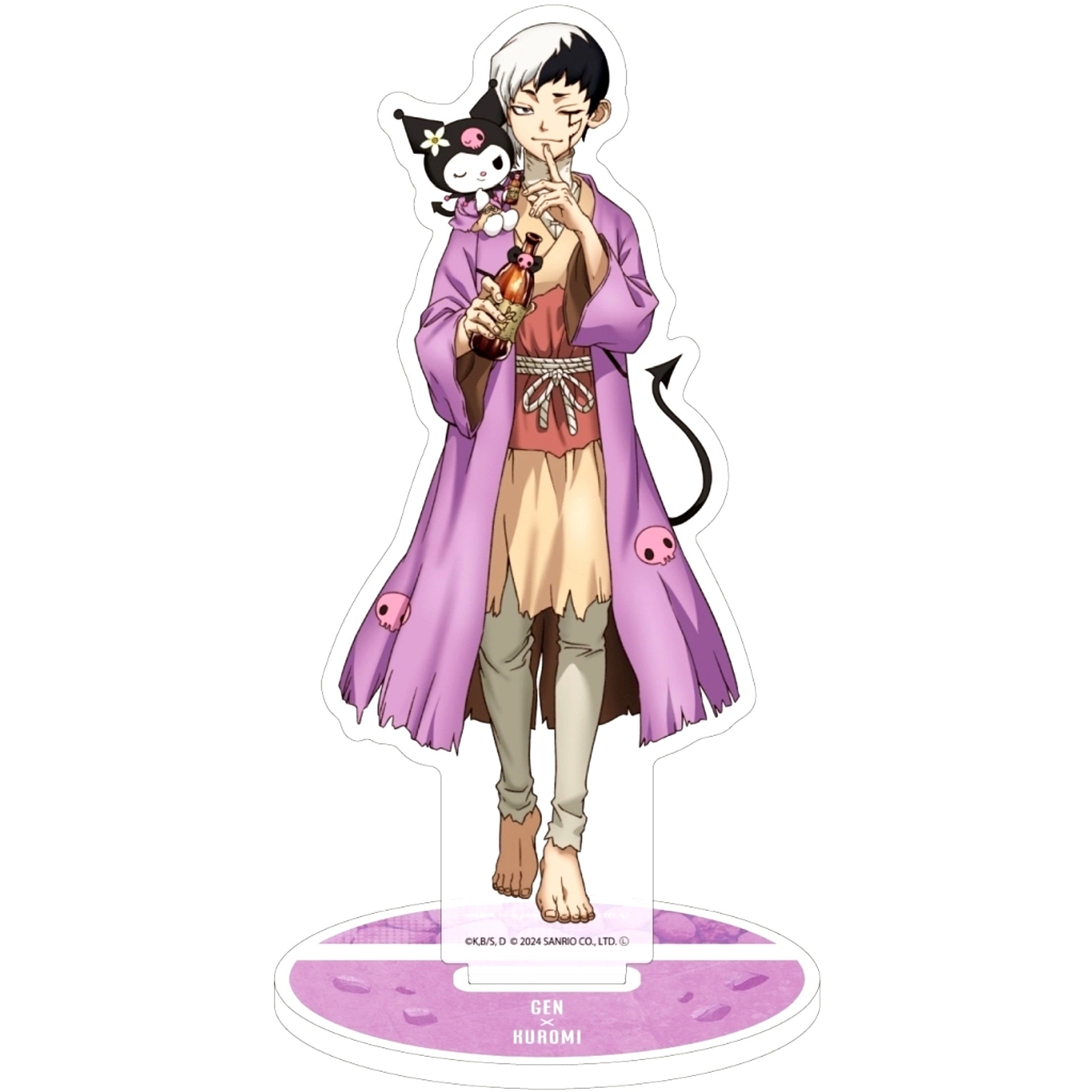 02. Gen Asagiri x Kuromi - Collabo Illustration Acrylic Stand Dr. Stone x Sanrio Characters [USED]