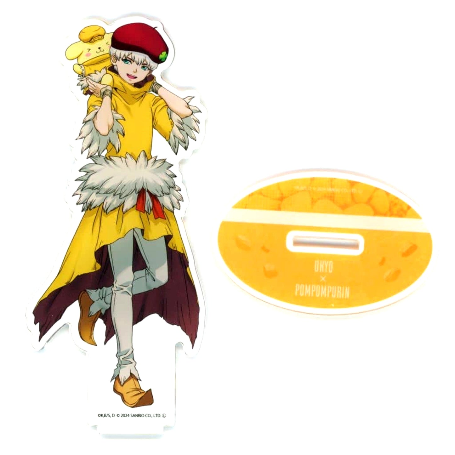 Ukyo Saionji and Pompompurin Dr. STONE x Sanrio Characters Acrylic Stand No.04 Collaboration Illustration [USED]