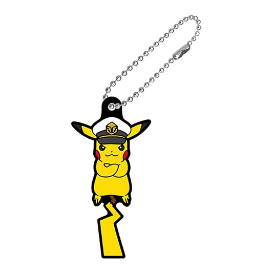 Pokemon Captain Pikachu Pokemon Rubber Mascot 26 Keychains [USED]