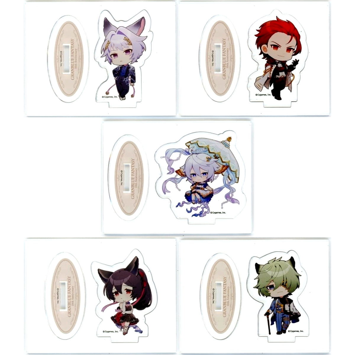 Set of 5 Granblue Fantasy 10th Anniversary Limited Store Mini Acrylic Stand Collection [USED]