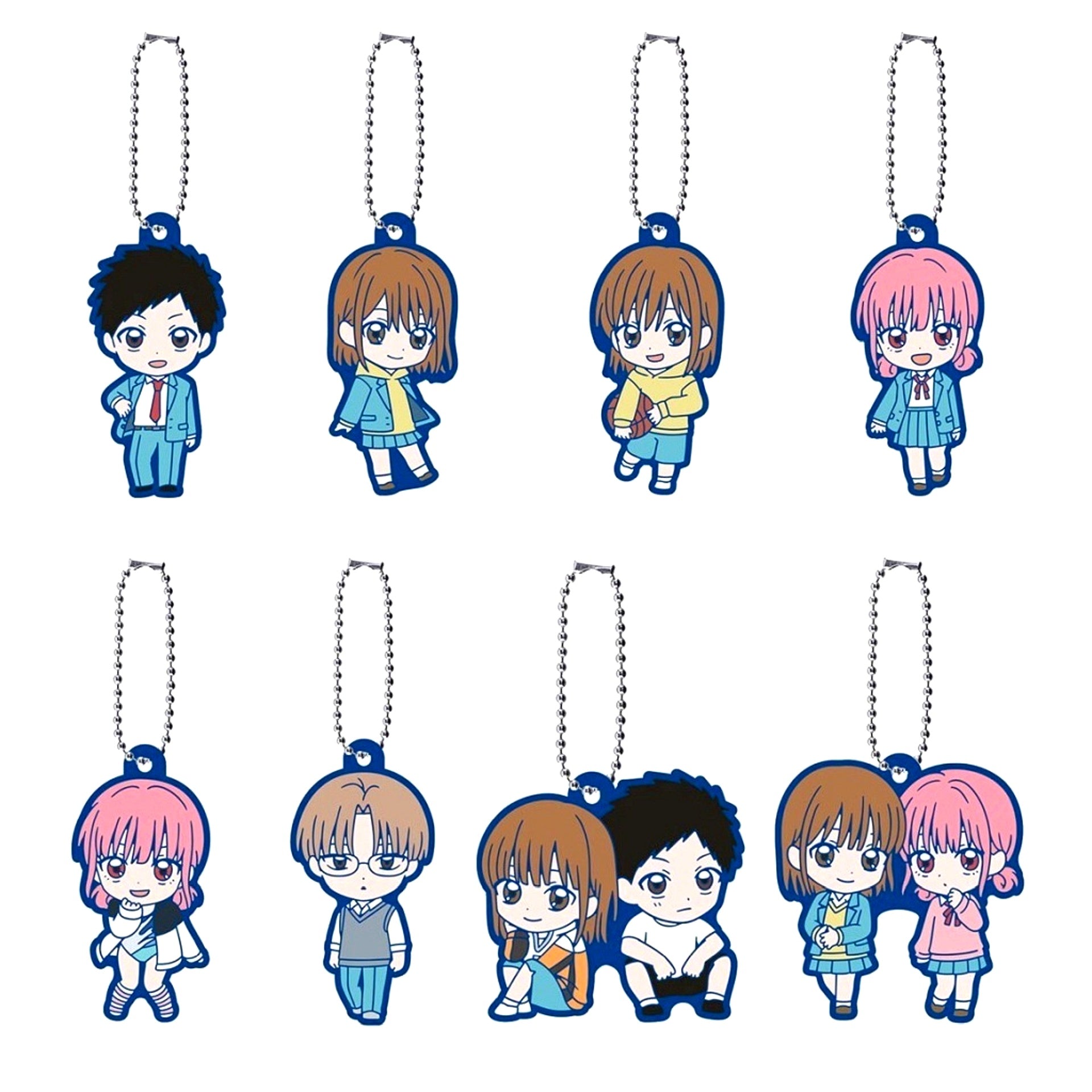 Set of 8 TV Anime Blue Box Capsule Rubber Mascot [USED]