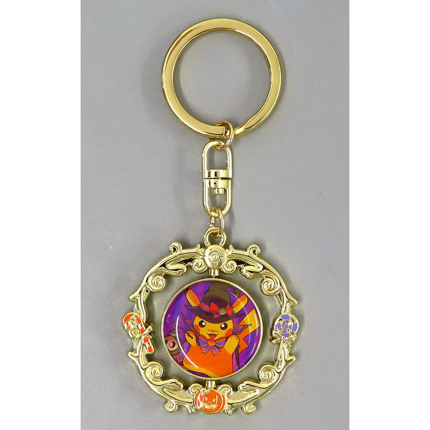 Pokemon Pikachu Rotating Metal Keychain Collection Halloween Trick or Trick Pokemon Center Limited Keychains [USED]