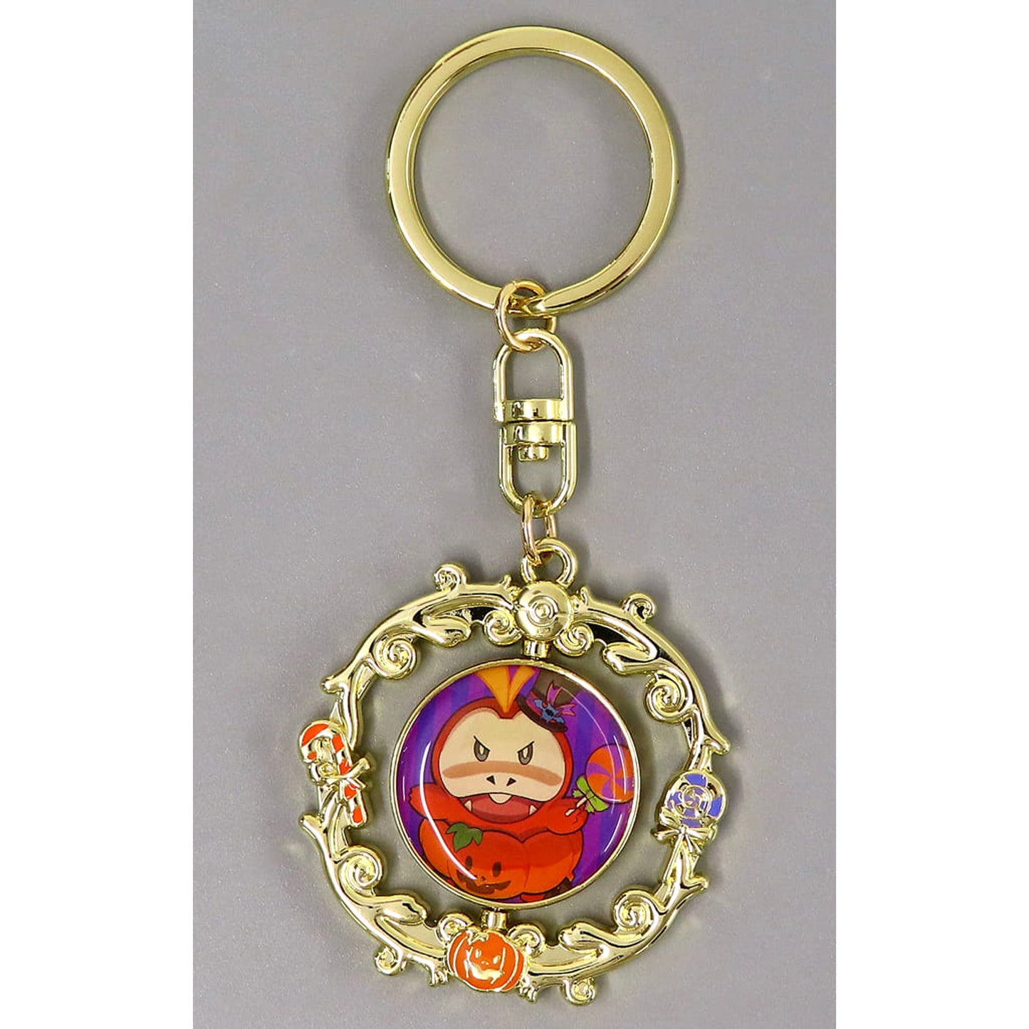 Pokemon Fuecoco Rotating Metal Keychain Collection Halloween Trick or Trick Pokemon Center Limited Keychains [USED]