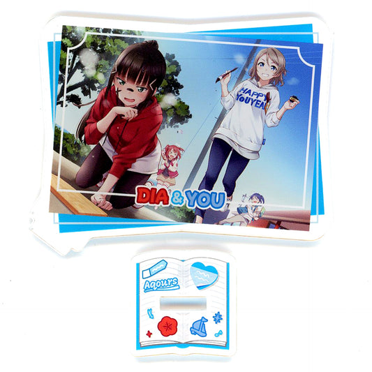 Dia Kurosawa and You Watanabe Card-Style Acrylic Stand LoveLive!Days Aqours Futari wa ZUTTOMO GiGO Collab Cafe Love Live! Series [USED]
