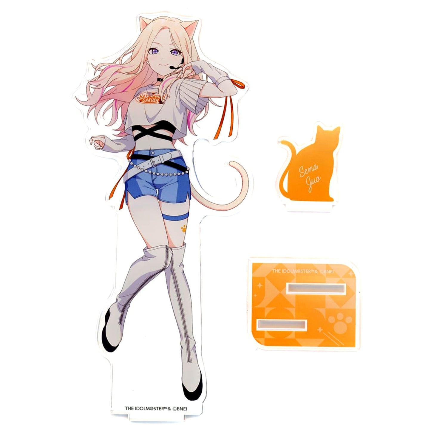 Sena Juo Gakuen Idolmaster Acrylic Stand Karaoke Manekineko [USED]