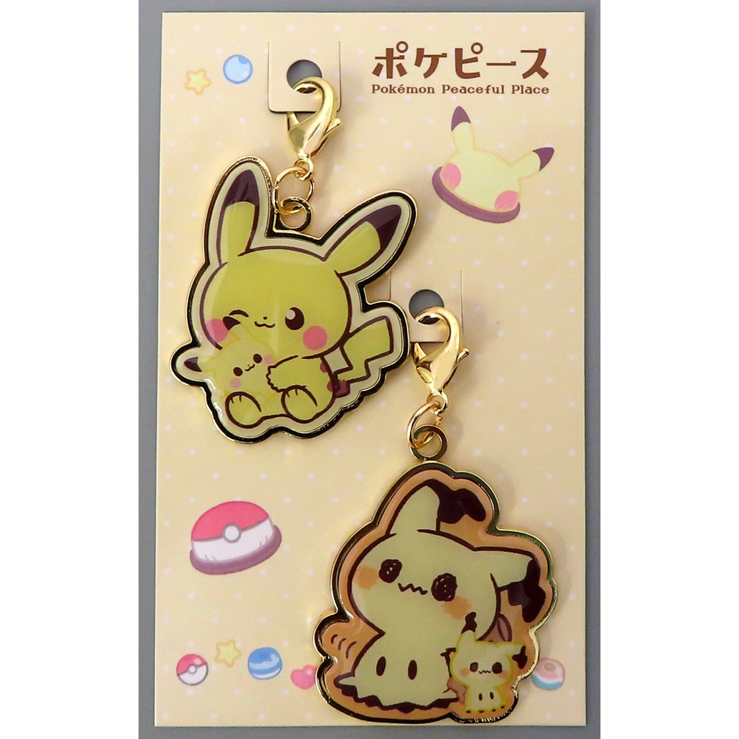 Pikachu & Mimikyu Metal Charm Set Pokepeace Plush Series Pokemon [USED]