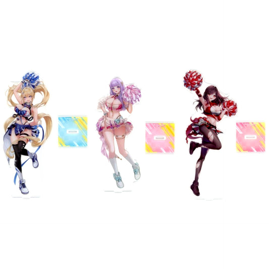 Set of 3 E Prize BIG Acrylic Stand MAGIC Kuji Azur Lane Cheerleading Day Sending Cheers Commander [USED]