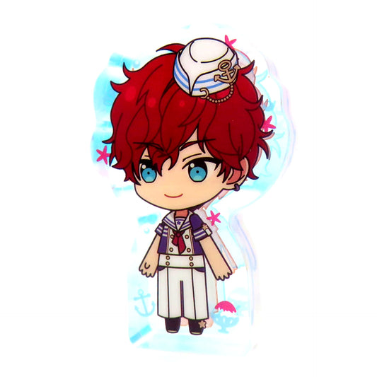 Hiiro Amagi Ensemble Stars!! Beach Theme Beach / Shaved Ice Shop Chibi Thick Acrylic Block China Limited [USED]
