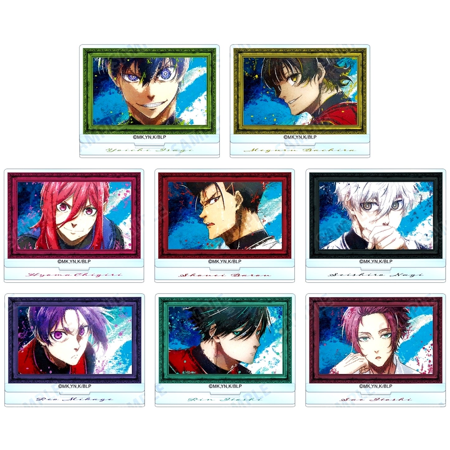 Set of 8 Blue Lock Trading grunge CANVAS Acrylic Stand [USED]
