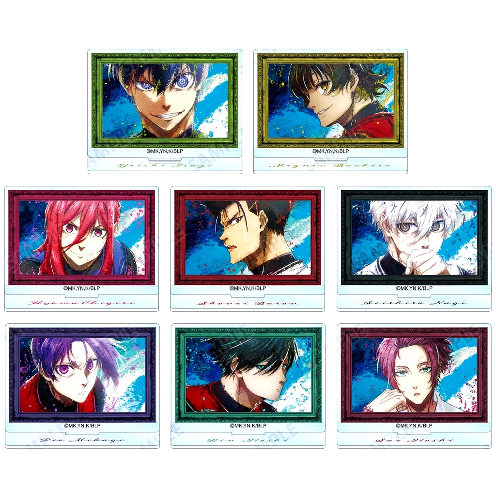 Set of 8 Blue Lock Trading grunge CANVAS Acrylic Stand [USED]