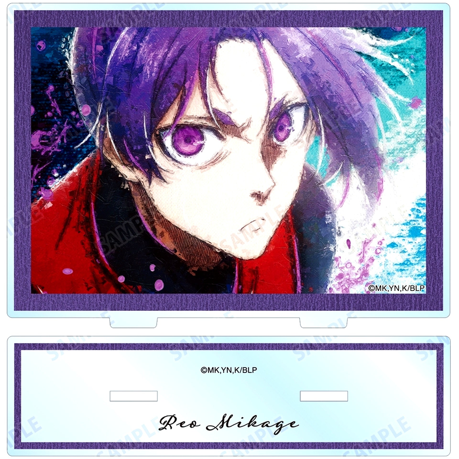 Reo Mikage grunge CANVAS BIG Acrylic Stand Blue Lock [USED]