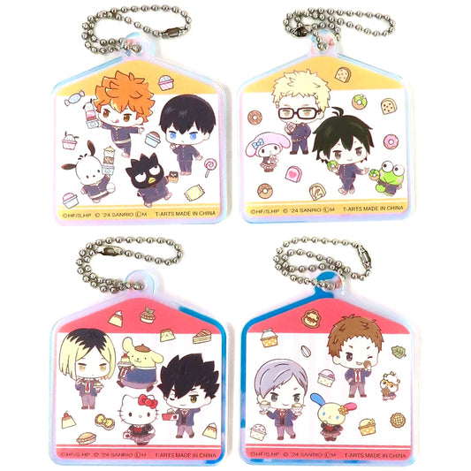 Set of 4 Haikyu!! Sanrio Characters Acrylic Keychain 2 [USED]