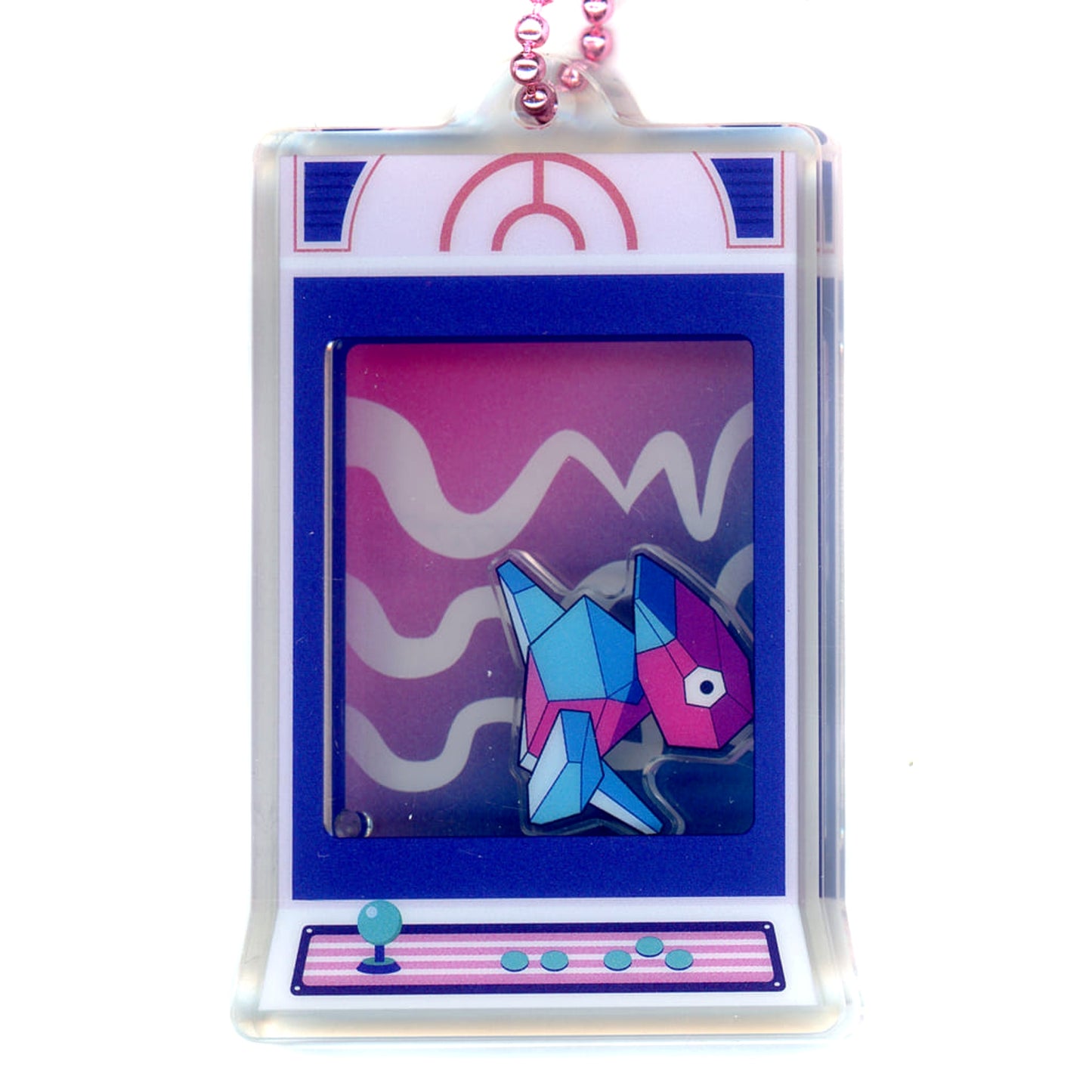 Pokemon Porygon Night Arcade Acrylic Keychain Collection Pokemon Center Limited Keychains [USED]