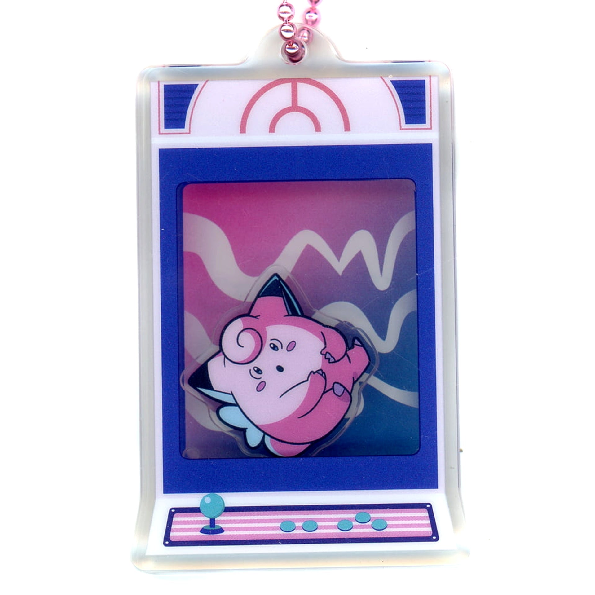 Pokemon Clefairy Night Arcade Acrylic Keychain Collection Pokemon Center Limited Keychains [USED]