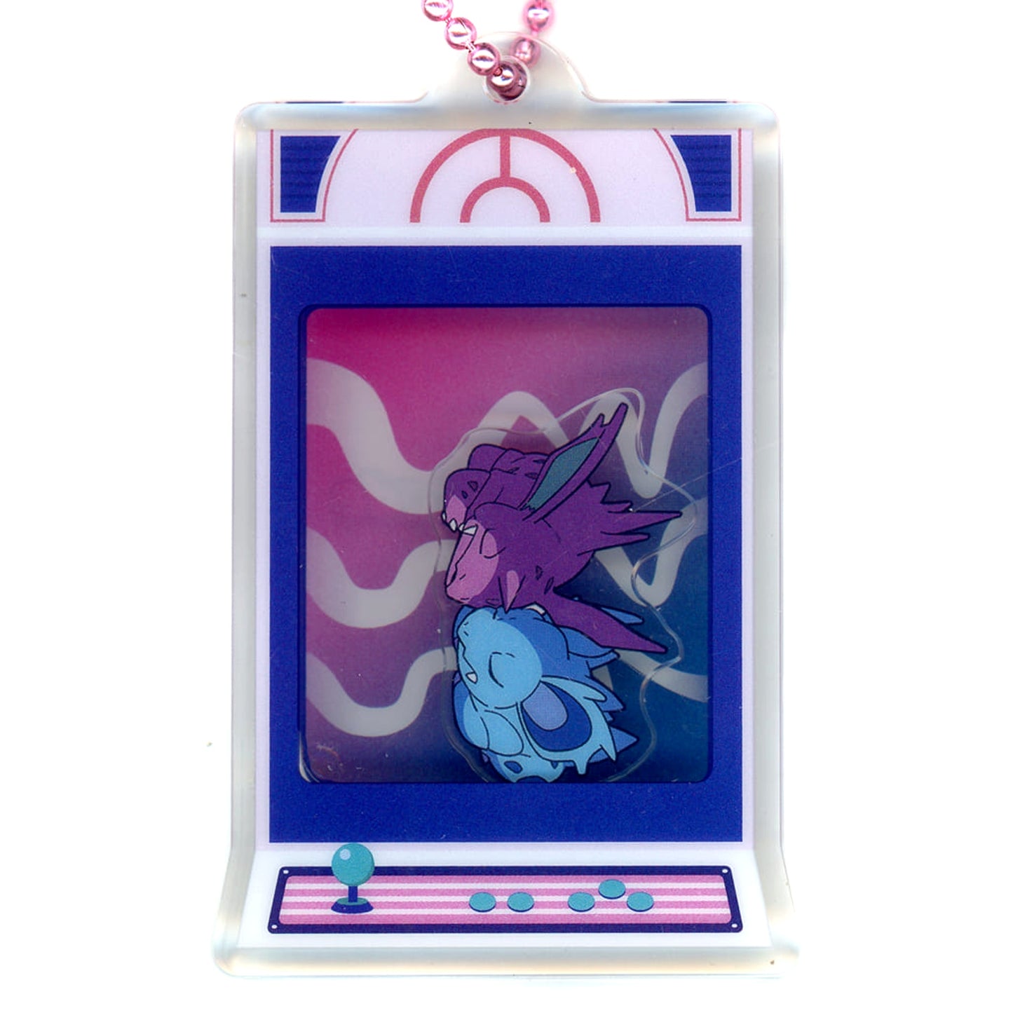 Pokemon Nidoran Male Nidoran Female Night Arcade Acrylic Keychain Collection Pokemon Center Limited Keychains [USED]