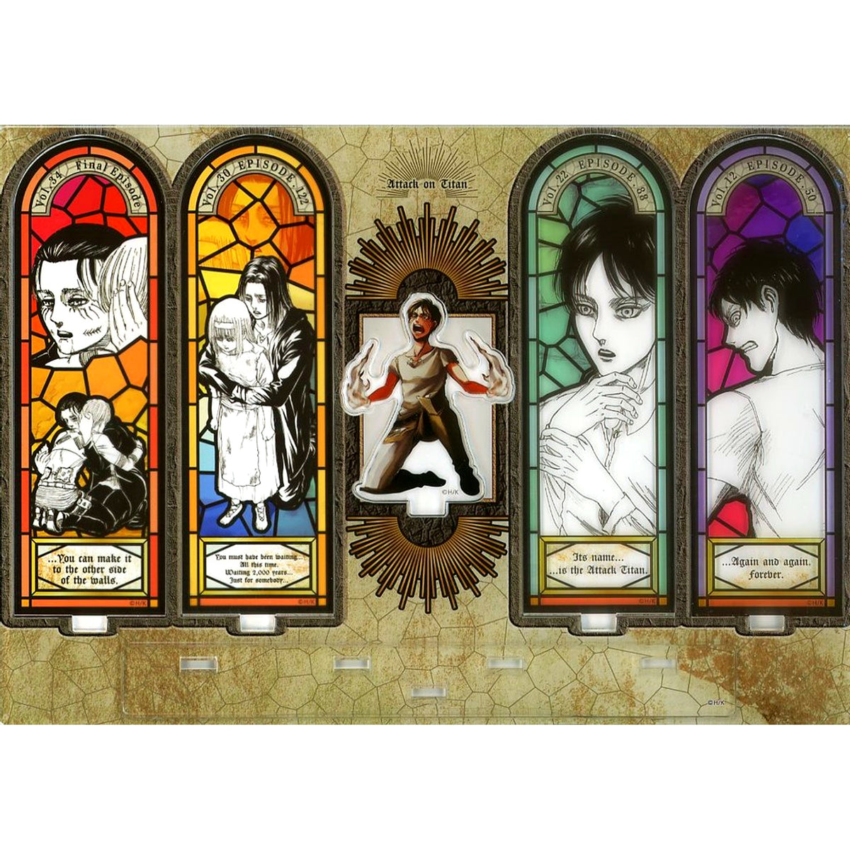 Eren Yeager Attack on Titan Diorama Acrylic Stand MEMORIAL FRAGMENT Eren Birthday 2022 [USED]