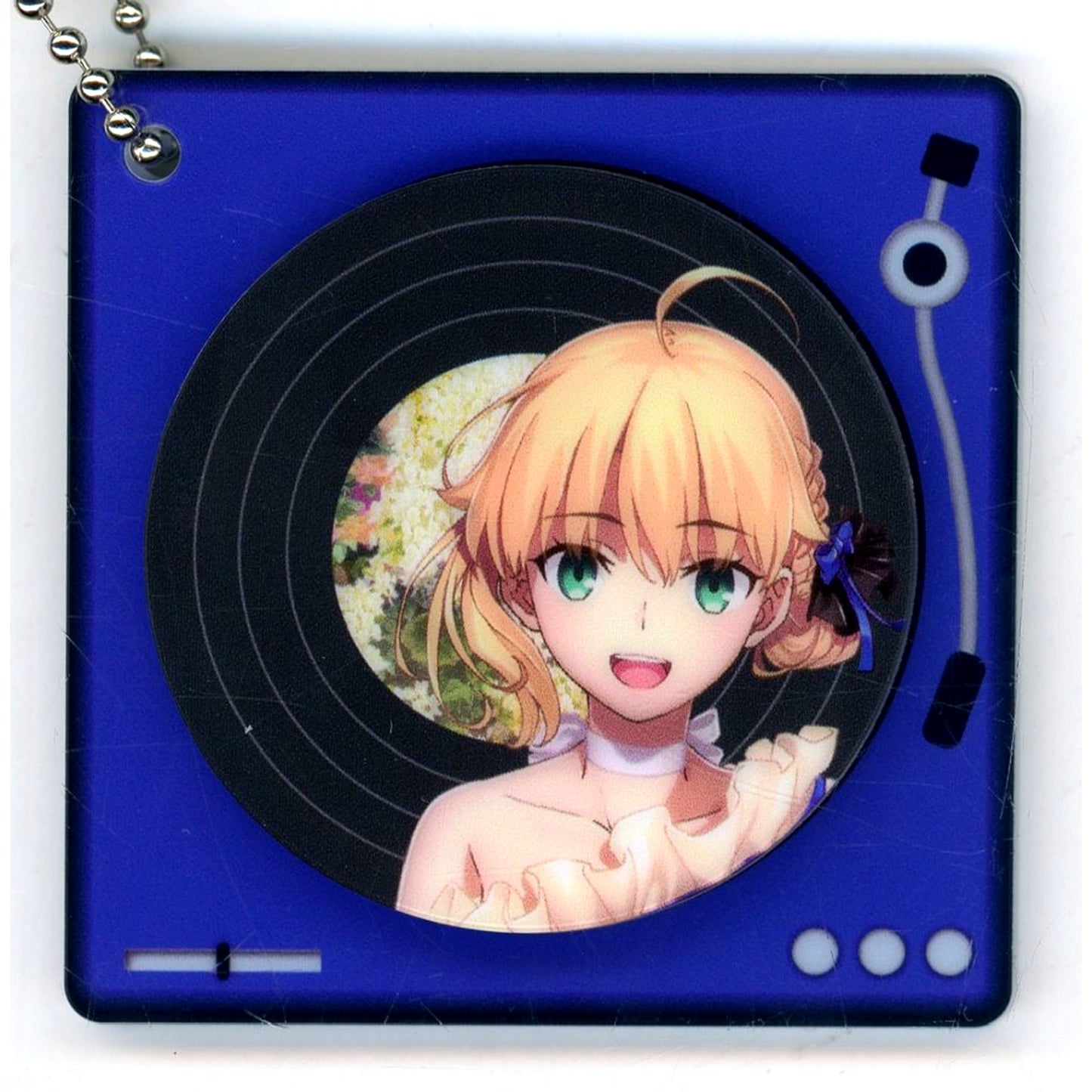 Saber Record Player Shaped Acrylic Charm Fate/stay night 20th Anniversary Concert [USED]