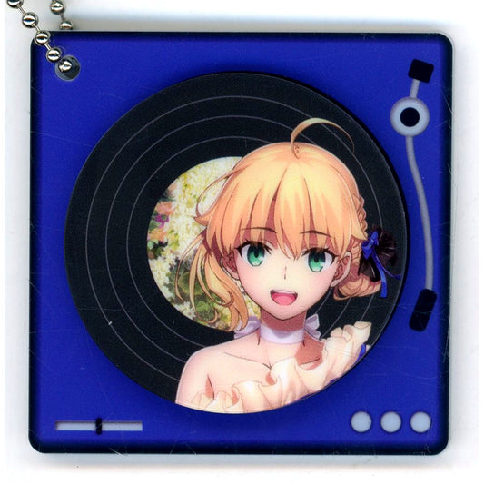 Saber Record Player Shaped Acrylic Charm Fate/stay night 20th Anniversary Concert [USED]