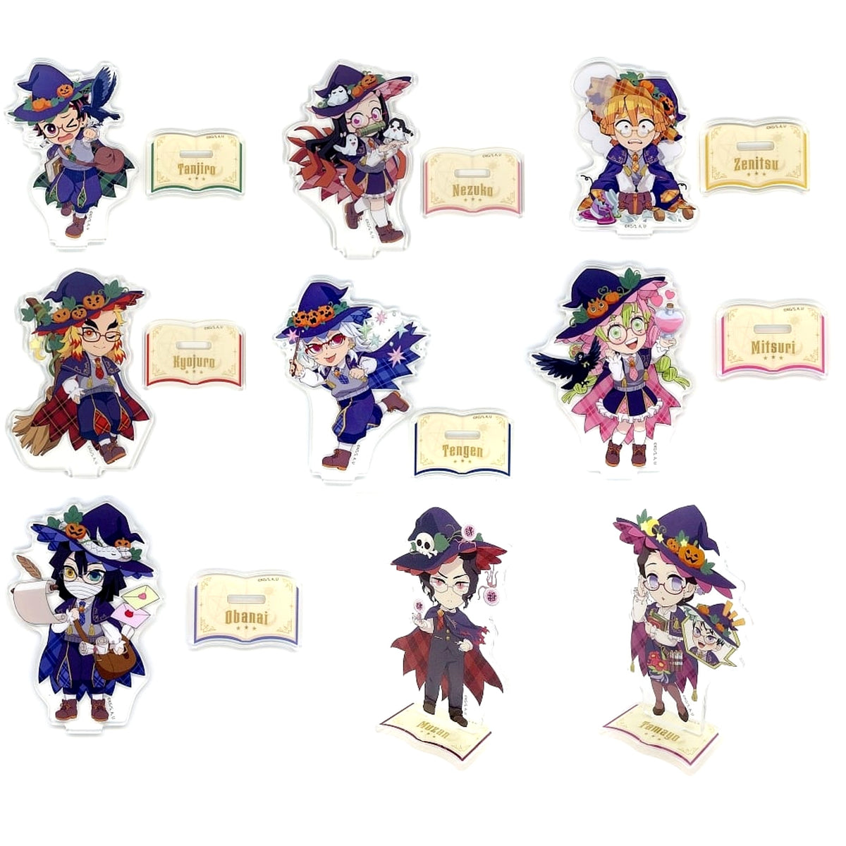 Demon Slayer: Kimetsu no Yaiba Tanjiro Kamado & Others All 9 Types Set Random Acrylic Stand A ufotable Cafe Machi Asobi Cafe ufotable Dining Halloween Event 2024 Exclusive Acrylic Stands [USED]