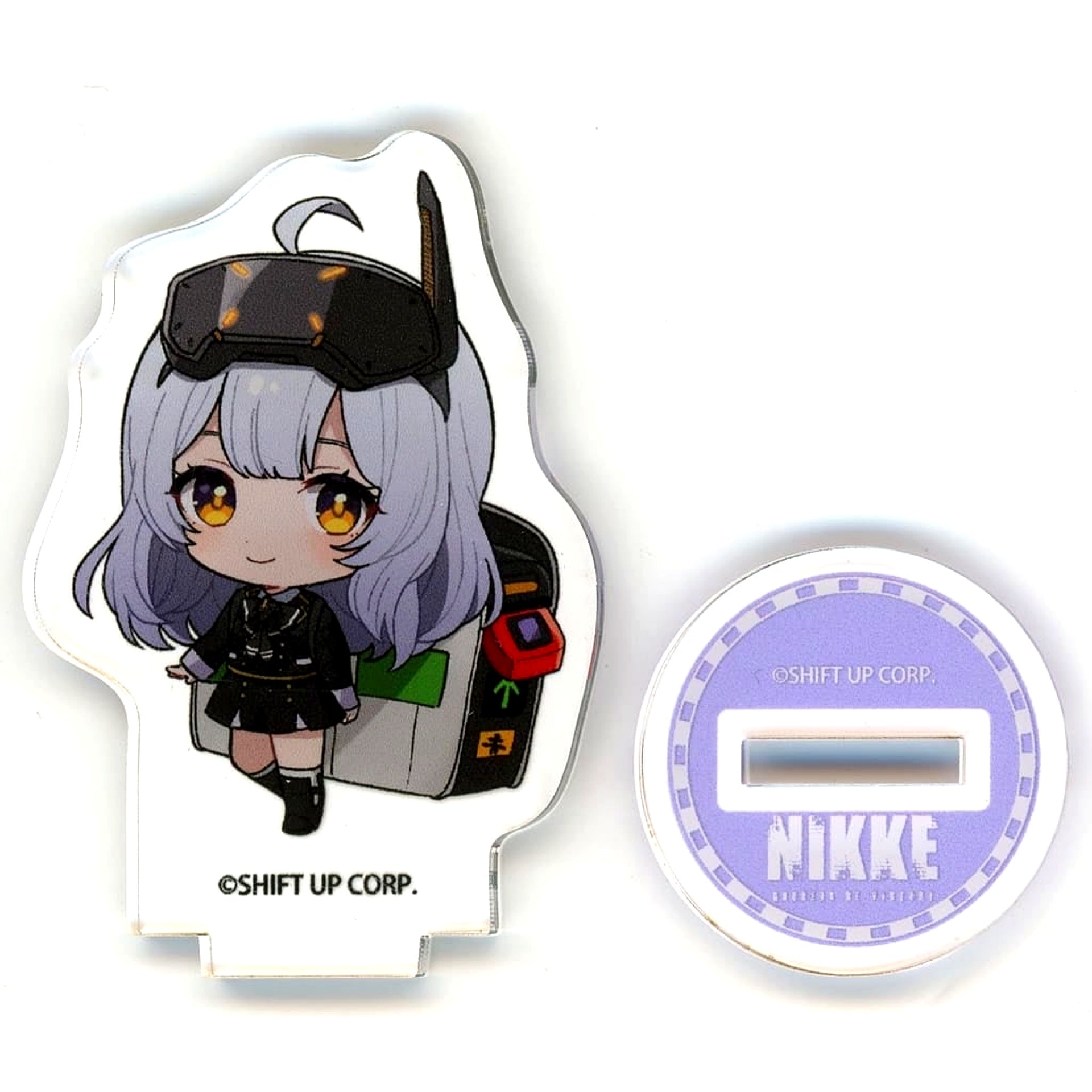 Snow White GODDESS OF VICTORY: NIKKE POP UP STORE Acrylic Puchi Stand 01 Station Staff Style Outfit Ver Mini Character Illustration [USED]
