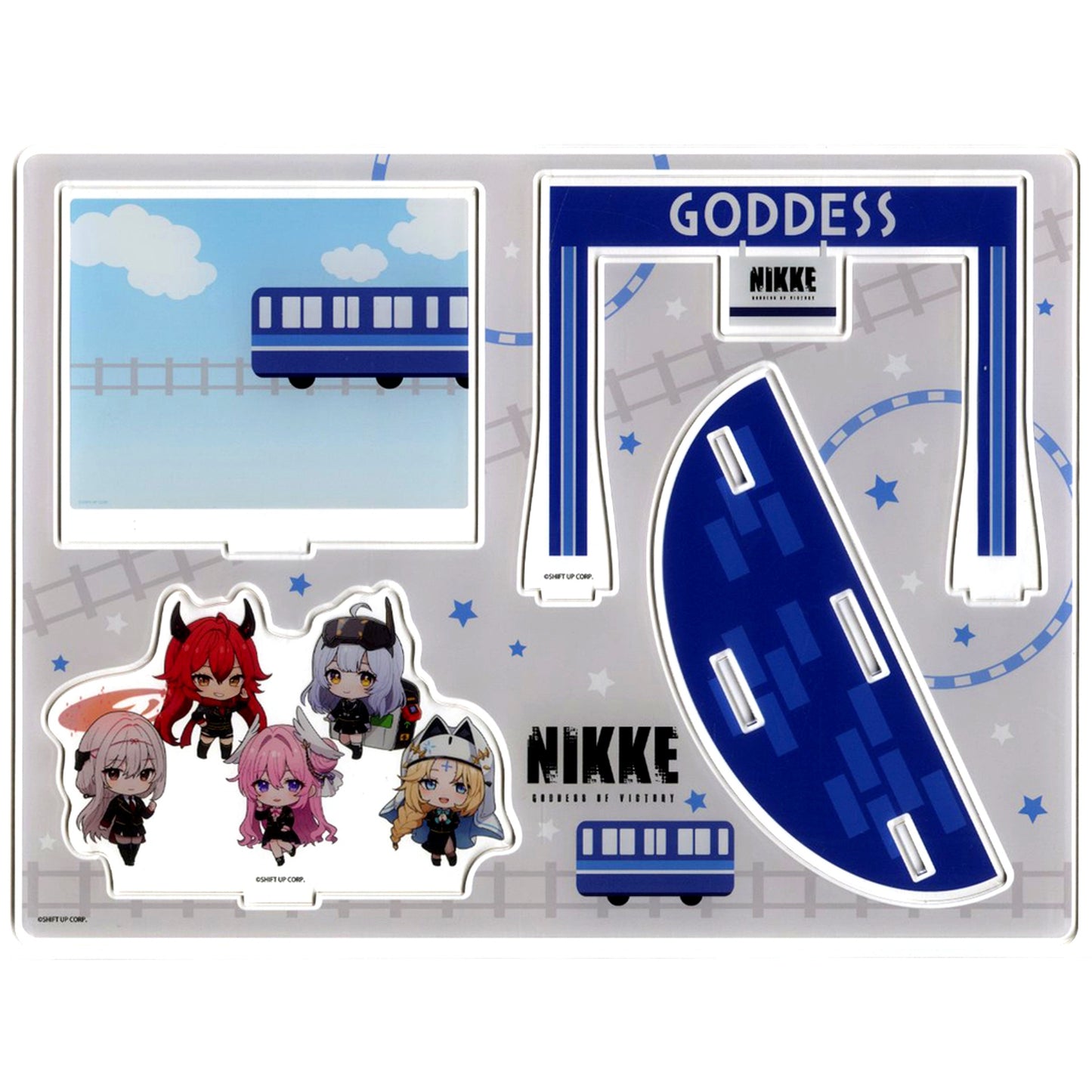 Goddess Squad Goddess of Victory: NIKKE POP UP STORE Station Attendant Style Ver. Mini Character Illustration Acrylic Diorama [USED]