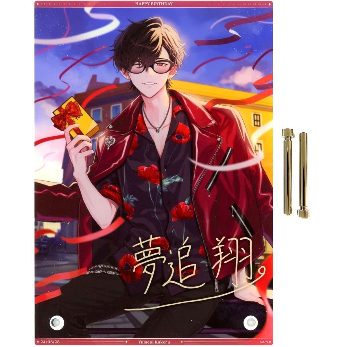 Yumeoi Kakeru A5 Acrylic Panel Replica Signed Virtual YouTuber Nijisanji Birthday 2024 Included Item [USED]
