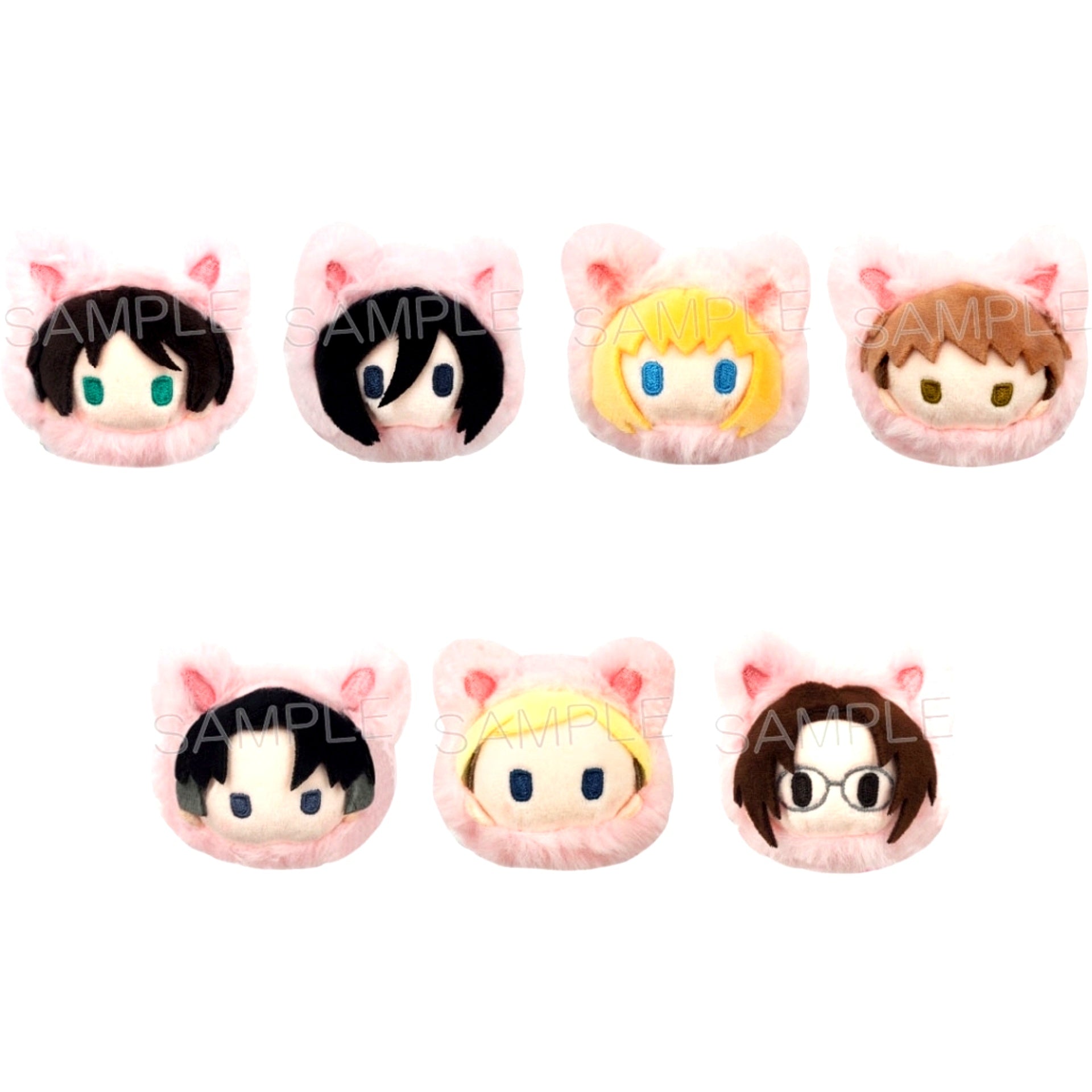 Set of 7 Attack on Titan Harunyanko Tapi Plush [USED]