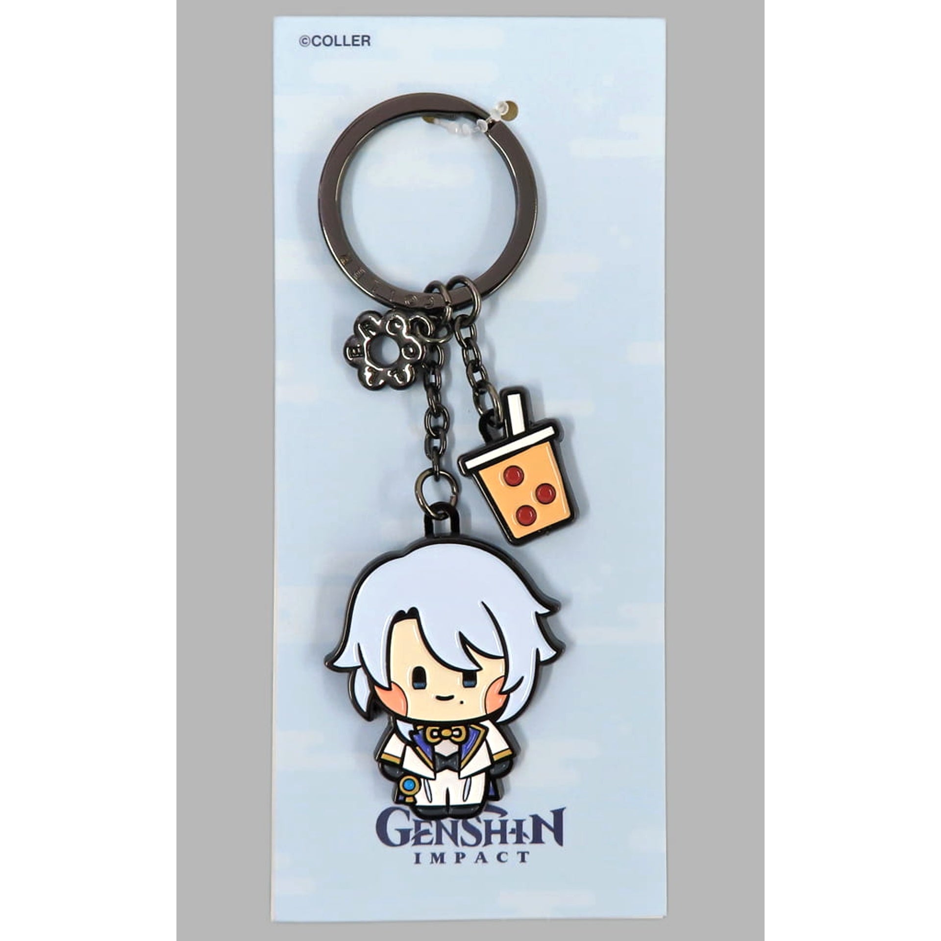 Genshin minini Kamisato Ayato COLLER Metal Key Ring Pop-Up Exclusive Keychains [USED]