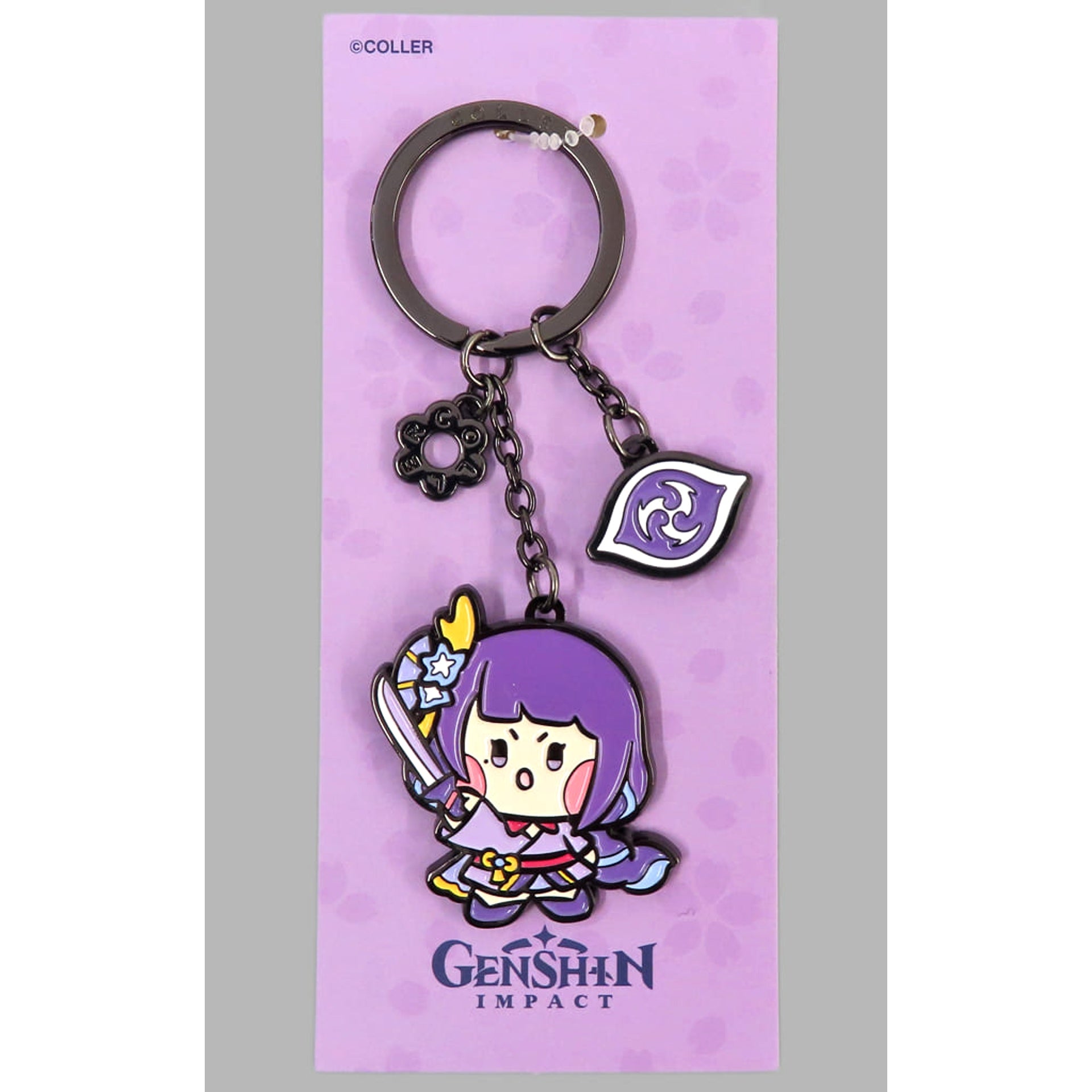 Genshin minini Raiden Shogun COLLER Metal Key Ring Pop-Up Exclusive Keychains [USED]