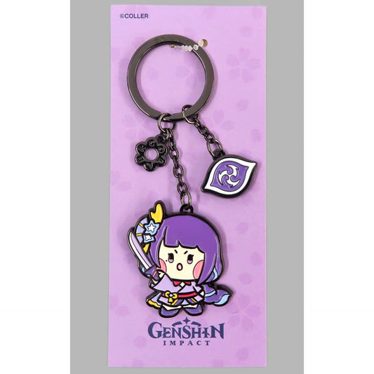 Genshin minini Raiden Shogun COLLER Metal Key Ring Pop-Up Exclusive Keychains [USED]