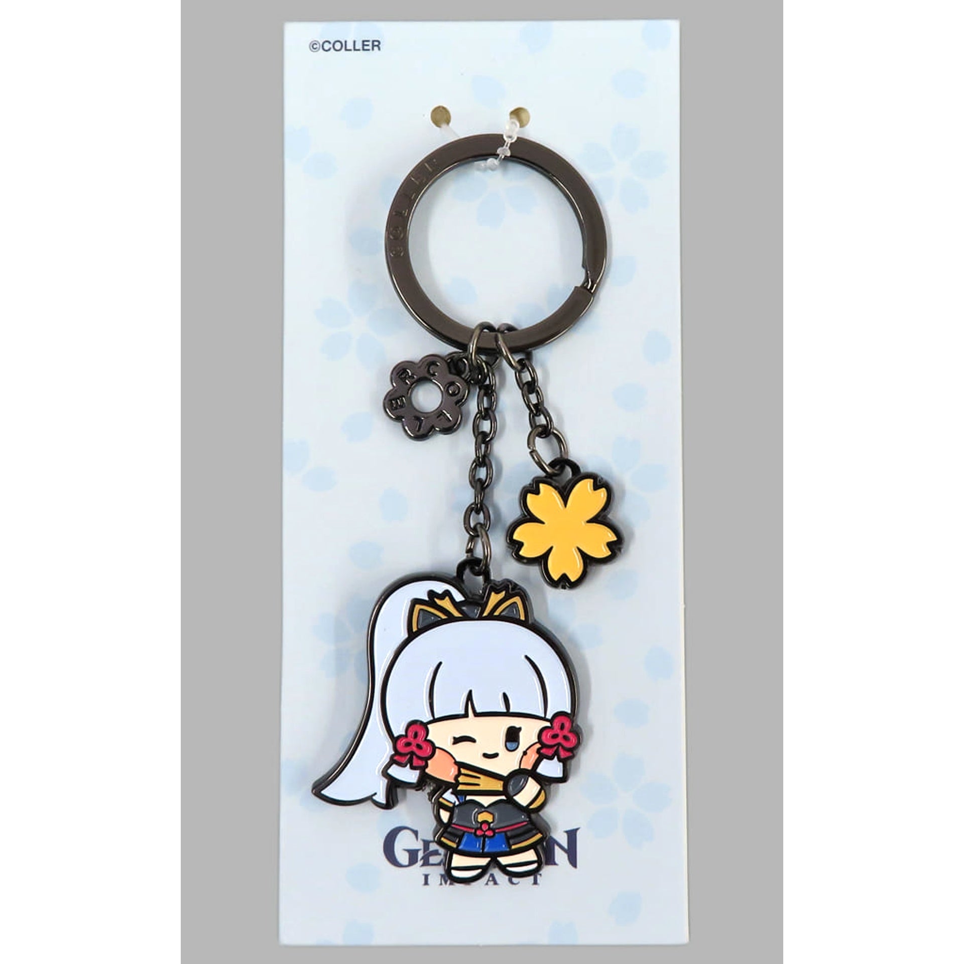 Genshin Kamisato Ayaka COLLER Metal Key Ring Minini Pop-Up Exclusive Keychains [USED]