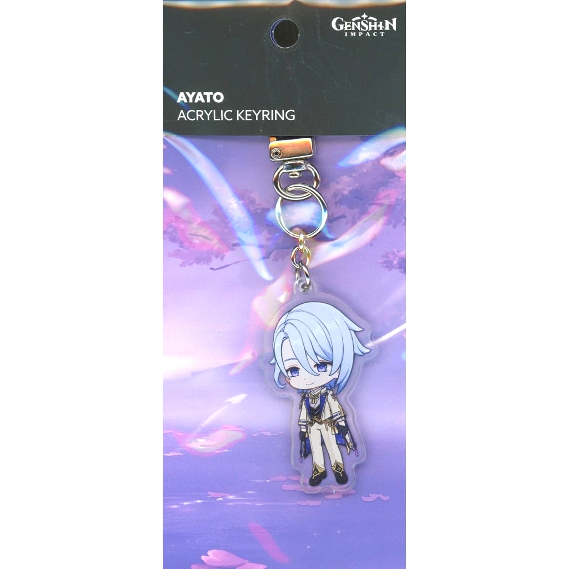 Genshin X Line Friends Kamisato Ayato Chibi Chara Acrylic Keychain Keychains [USED]