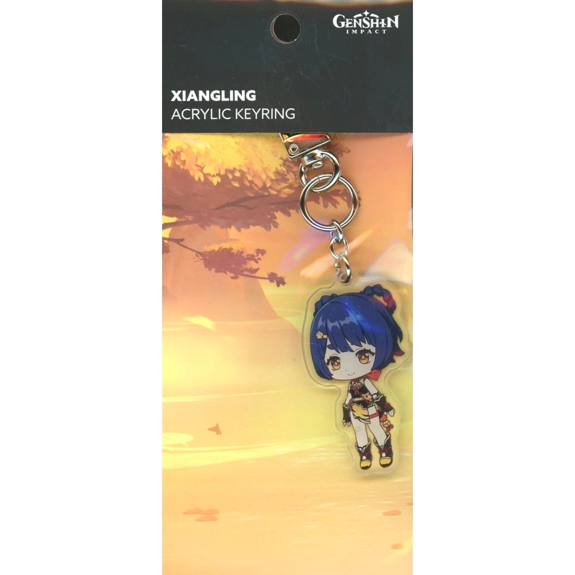 Genshin X Line Friends Xiangling Chibi Chara Acrylic Keychain Keychains [USED]