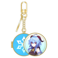 Genshin X Line Friends Ganyu Metal Ring with Mirror Keychains [USED]