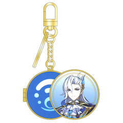 Genshin X Line Friends Neuvillette Metal Ring with Mirror Keychains [USED]