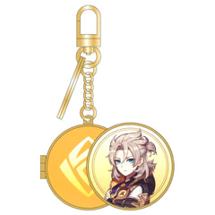 Genshin X Line Friends Albedo Metal Ring with Mirror Keychains [USED]