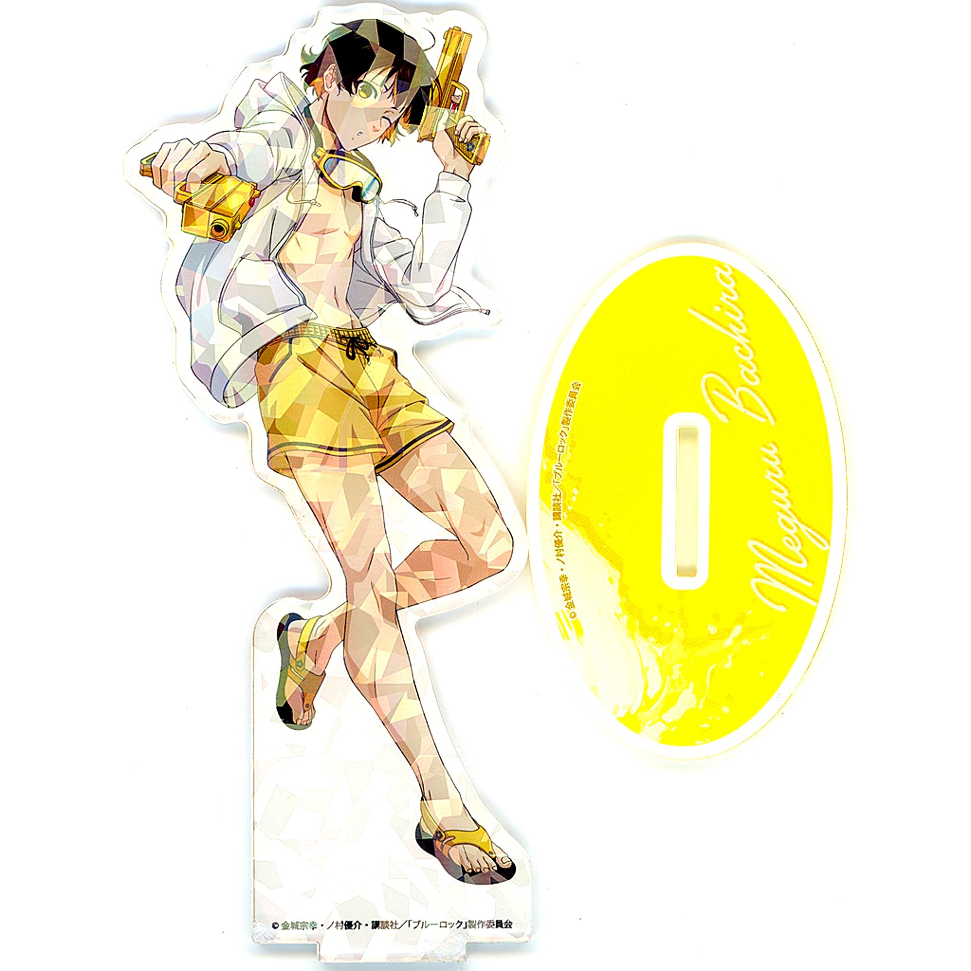 Meguru Bachira Swimsuit Ver. Illustration Hologram Acrylic Stand Blue Lock eeo Pop Up Store [USED]