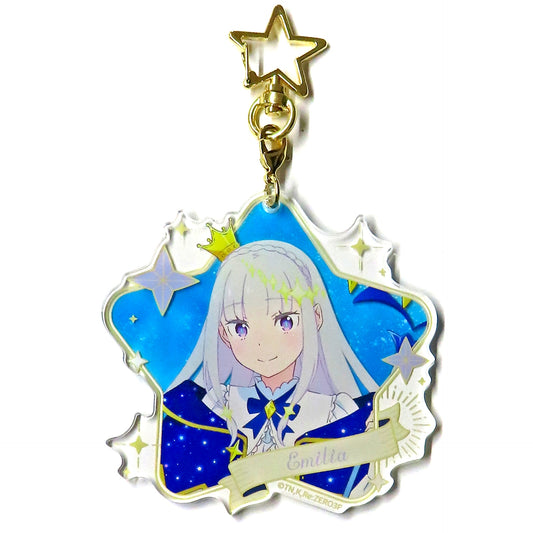 Emilia Re:ZERO -Starting Life in Another World- Star Shaped Keychain Emilia Birthday Life 2024 Ver. [USED]