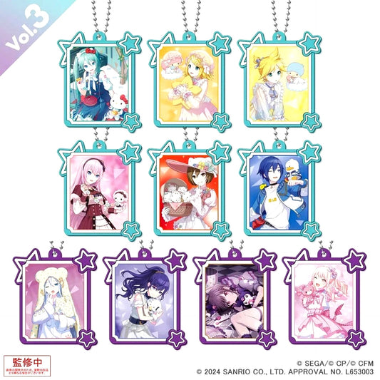 Set of 10 Project Sekai Colorful Stage! feat. Hatsune Miku x Sanrio Characters Capsule Rubber Keychain Collection Vol. 3 [USED]
